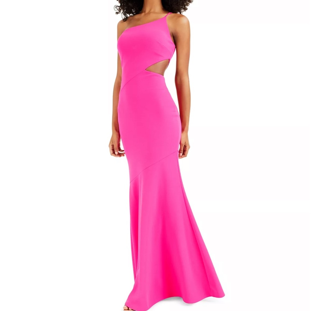 One shoulder side cutout dress
